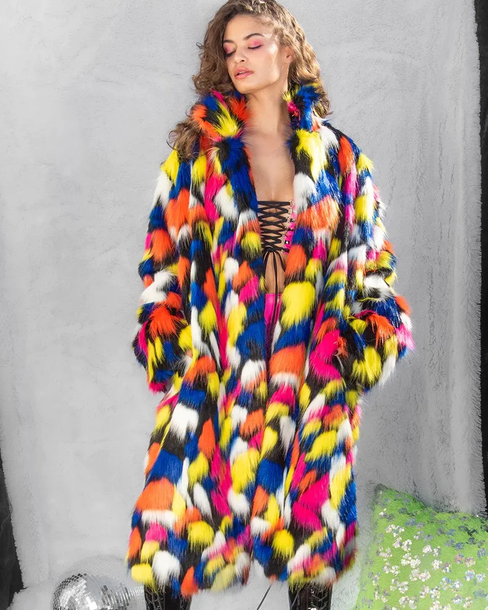 Lava Lamp Unisex Faux Fur Coat