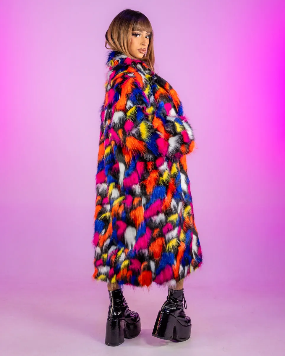 Lava Lamp Unisex Faux Fur Coat