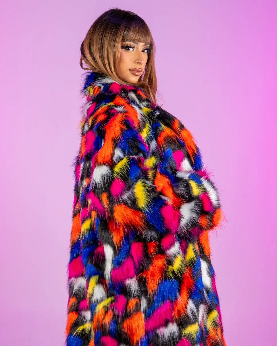 Lava Lamp Unisex Faux Fur Coat