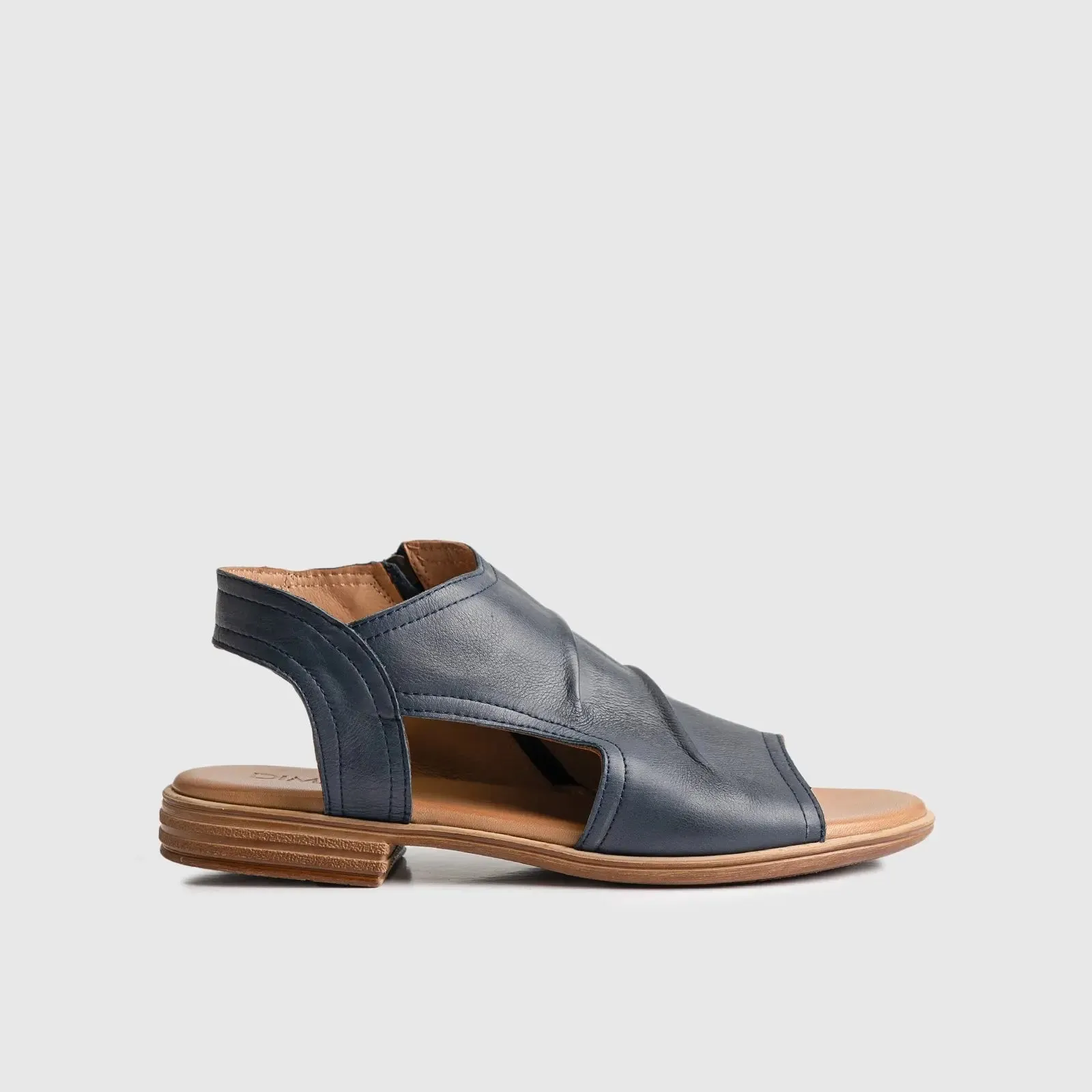 Leather Flat Comfort Sandals Navy 8840