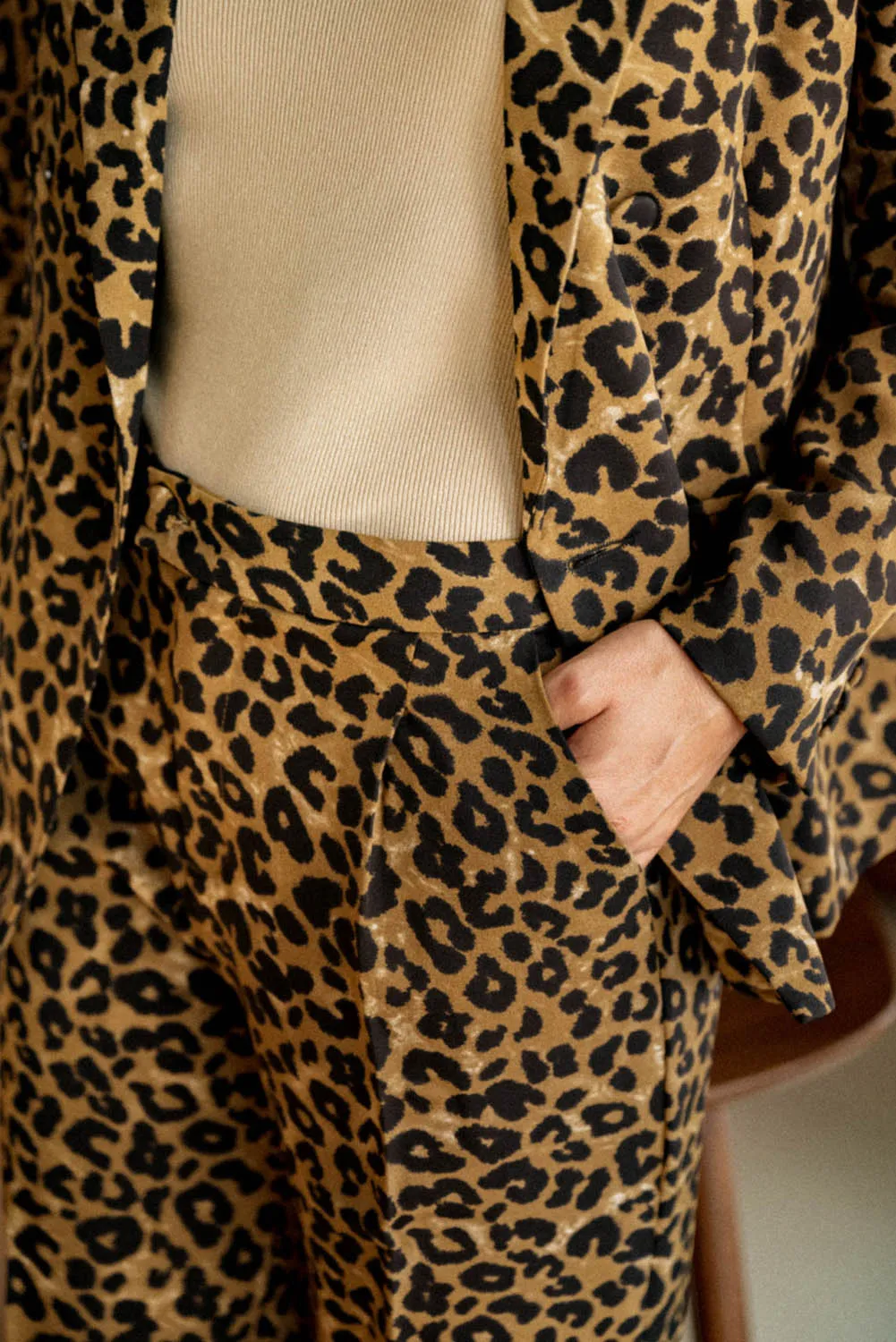 Leopard Print Wide Leg Pants
