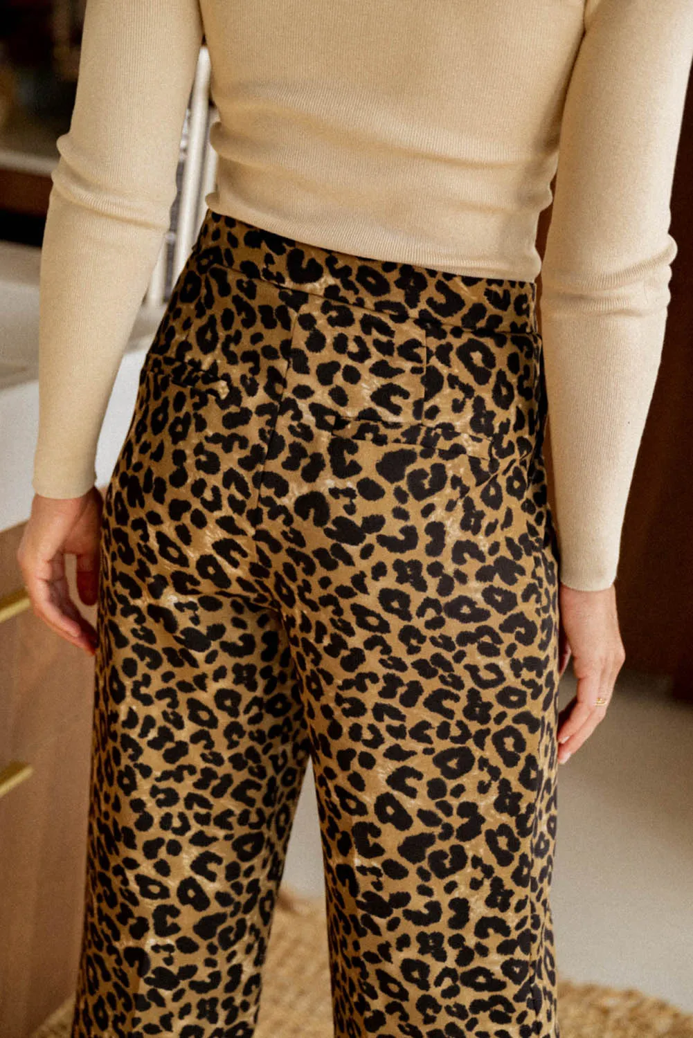 Leopard Print Wide Leg Pants
