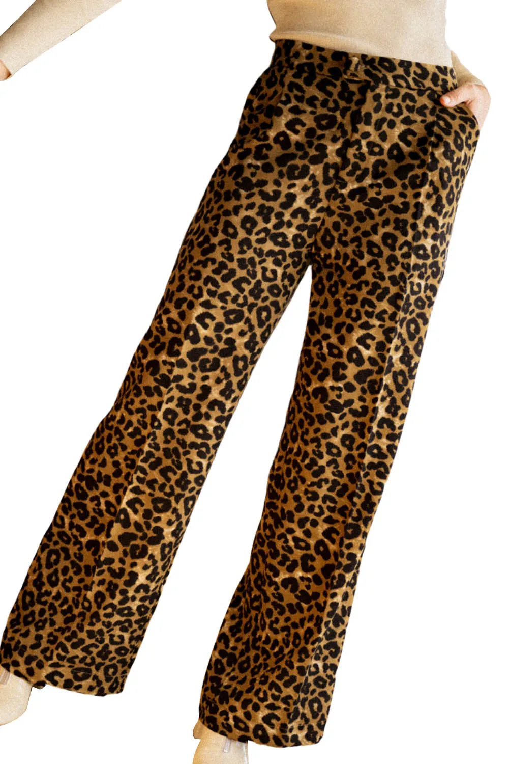 Leopard Print Wide Leg Pants