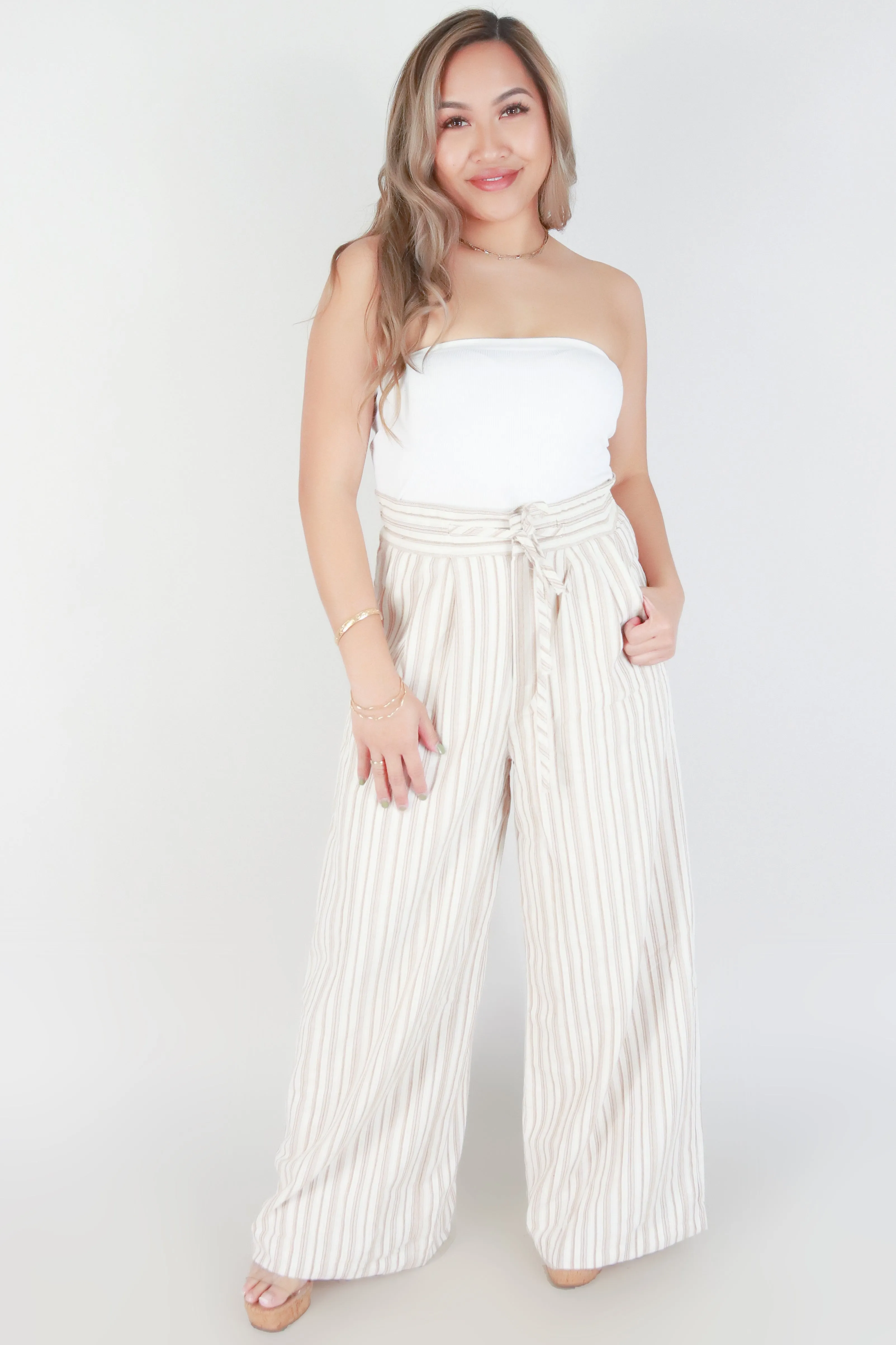 LINED WIDE LEG PANTS