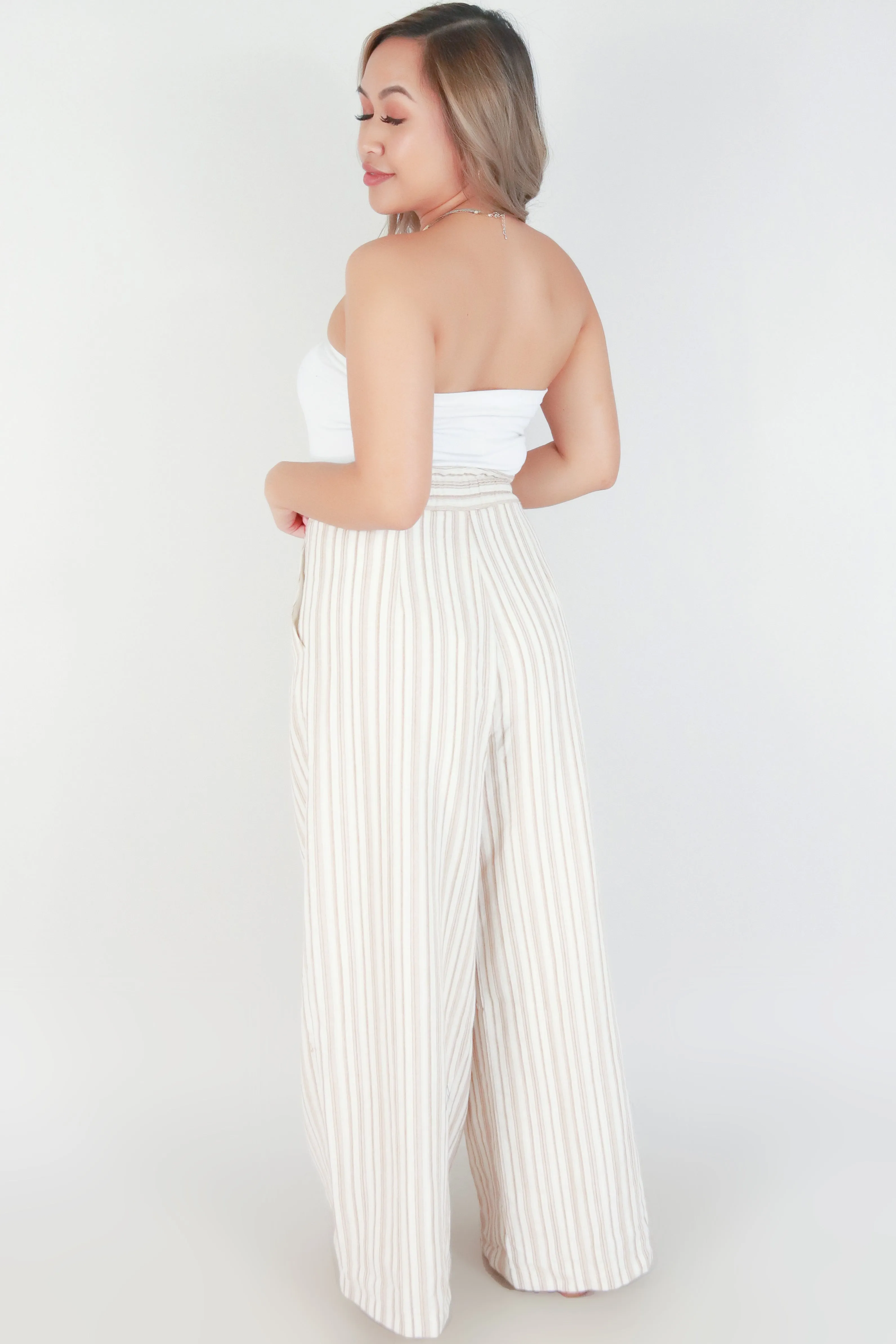 LINED WIDE LEG PANTS