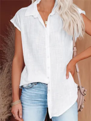 Linen Single Breasted Casual Lapel Shirts