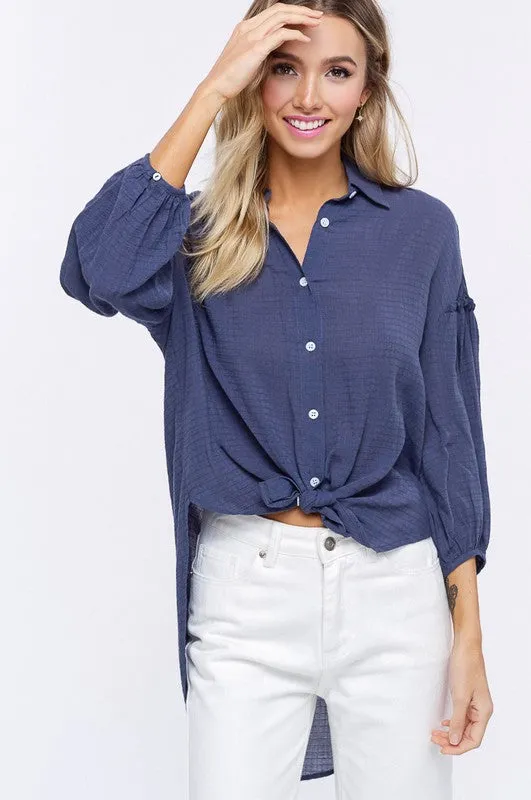 LIZZ BUTTON DOWN BLOUSE