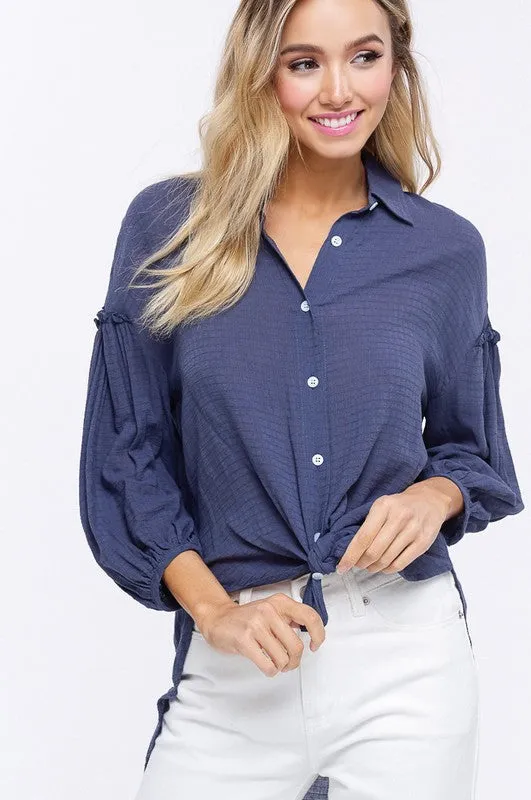 LIZZ BUTTON DOWN BLOUSE