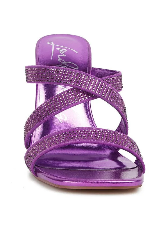 London Rag Wapit Rhinestone Embellished Straps Sandals