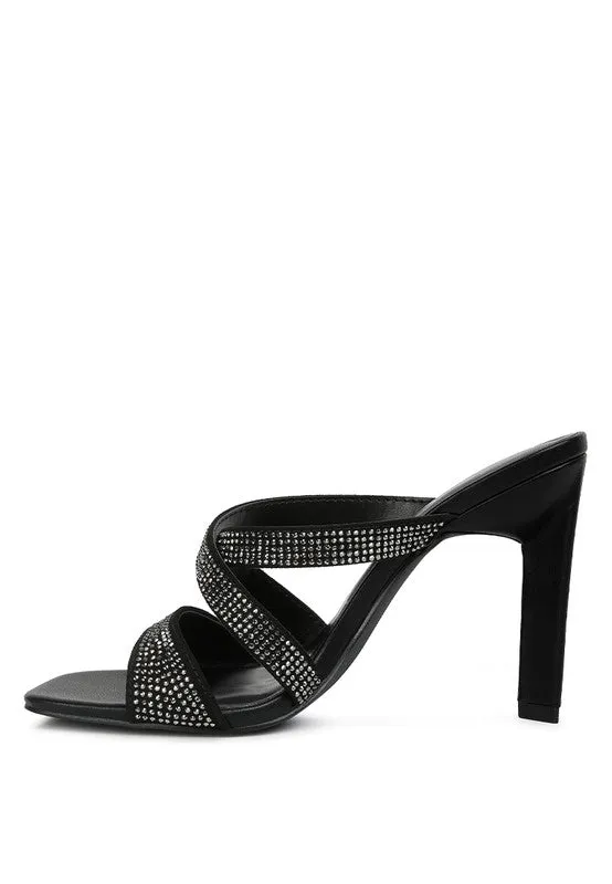 London Rag Wapit Rhinestone Embellished Straps Sandals