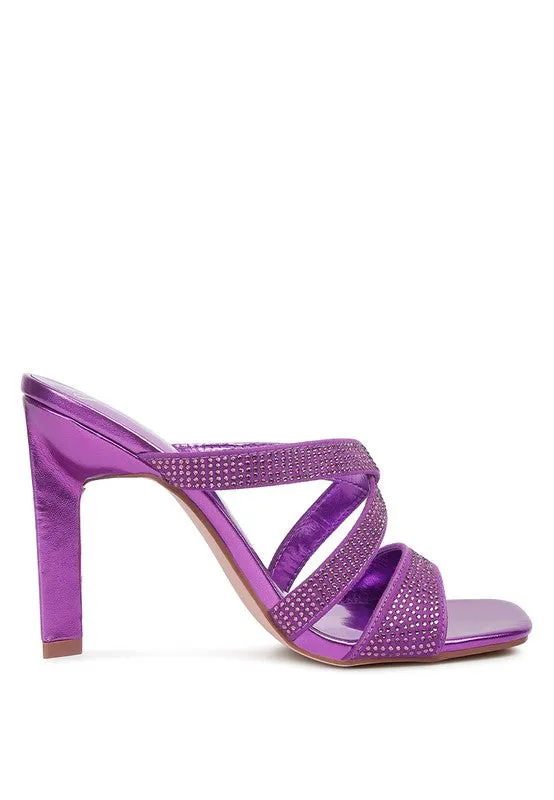 London Rag Wapit Rhinestone Embellished Straps Sandals