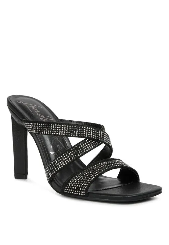 London Rag Wapit Rhinestone Embellished Straps Sandals