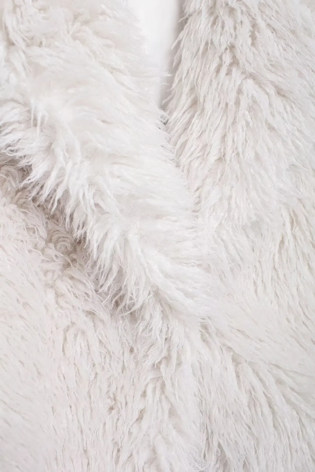 Long Sleeve Cropped Faux Fur Coat