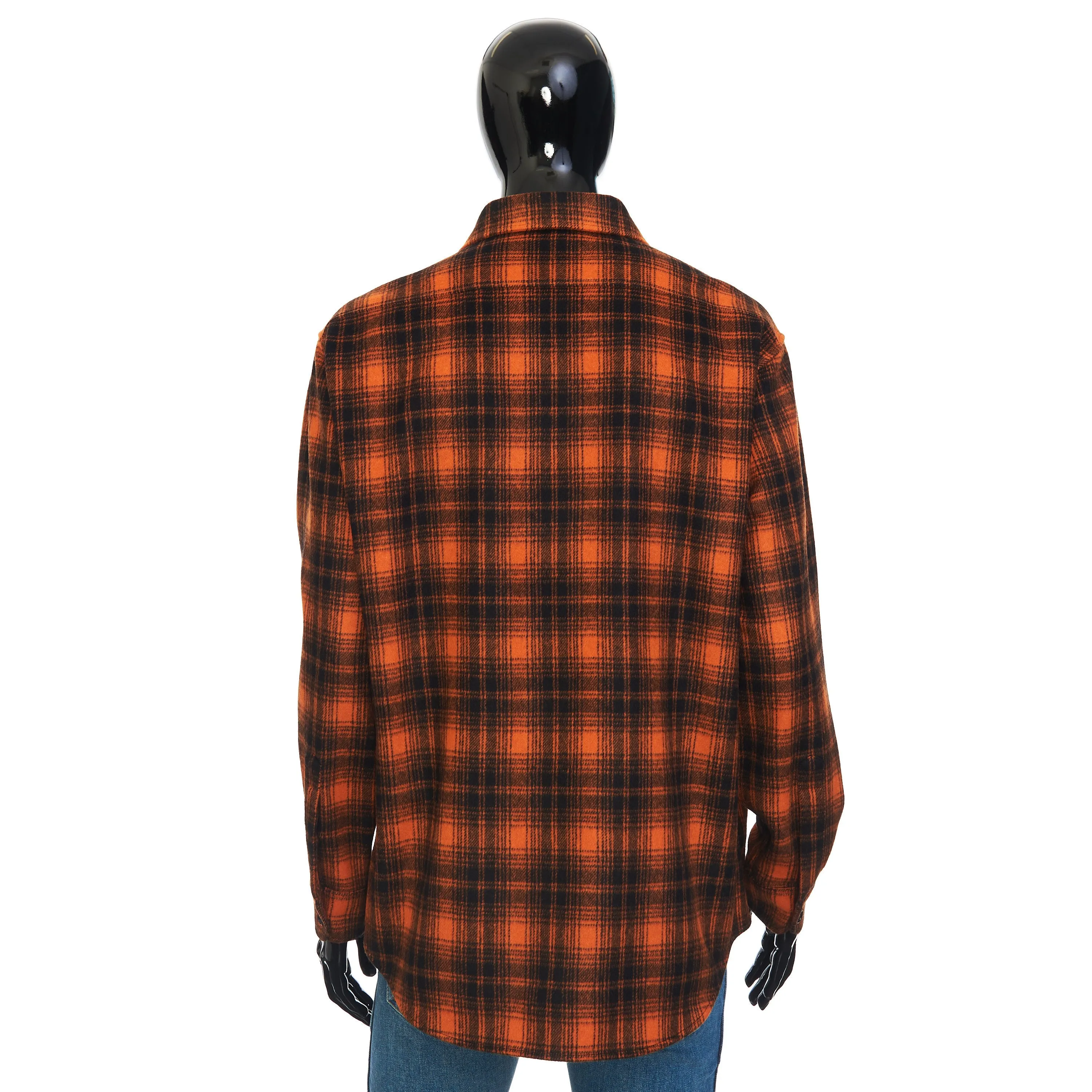 Loose Lumberjack Shirt In Orange/Noir Checked Wool