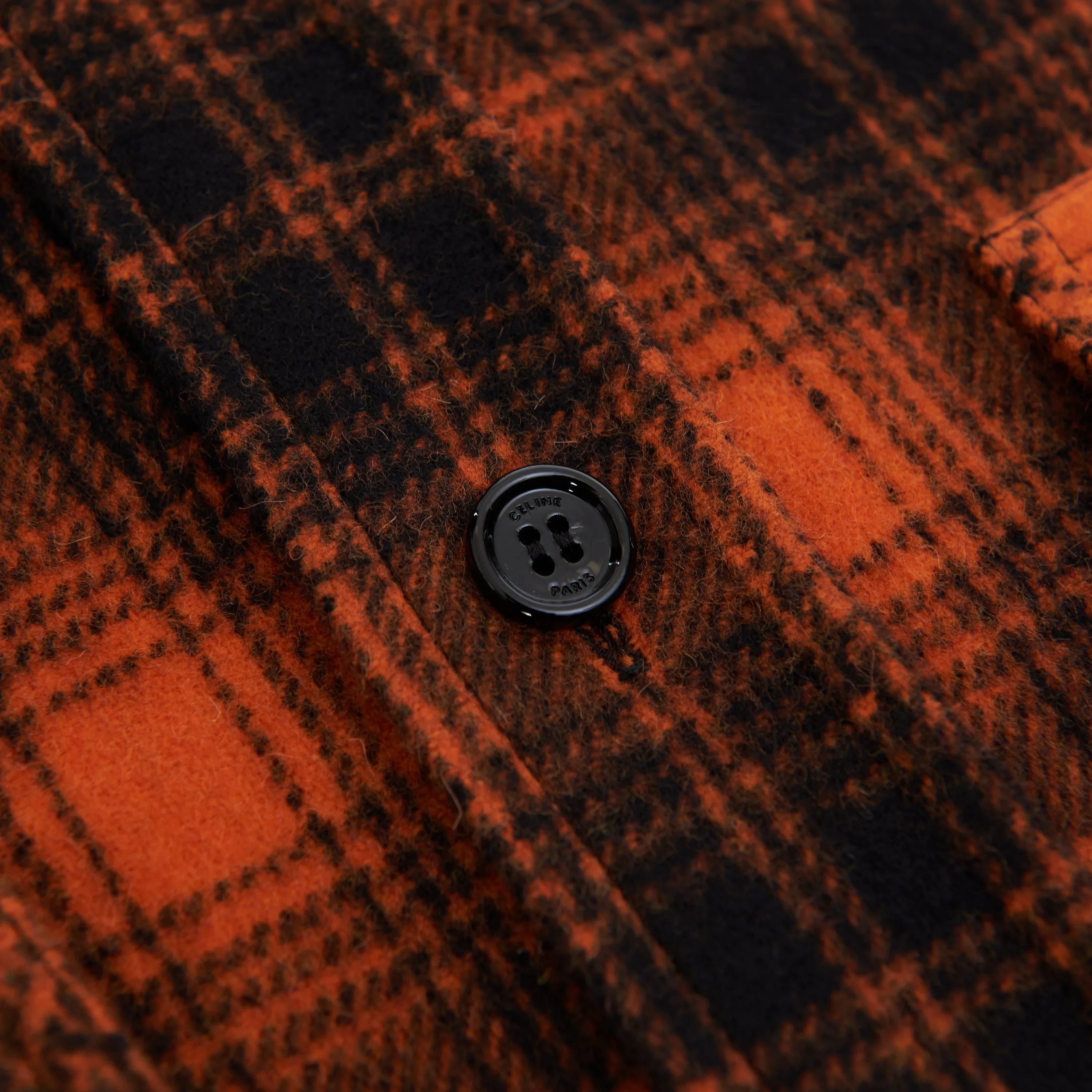 Loose Lumberjack Shirt In Orange/Noir Checked Wool