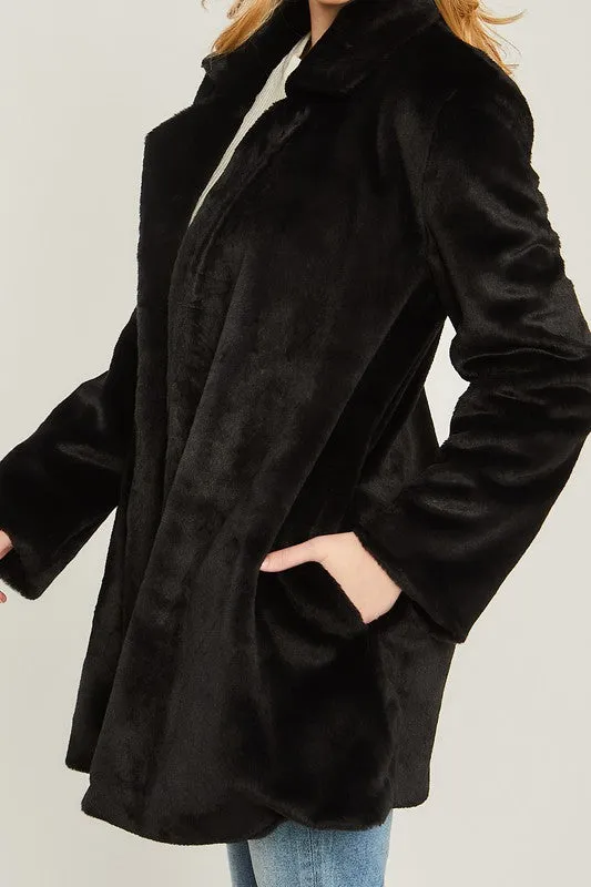 Love Tree Junior Woven Solid Teddy Collar Coat