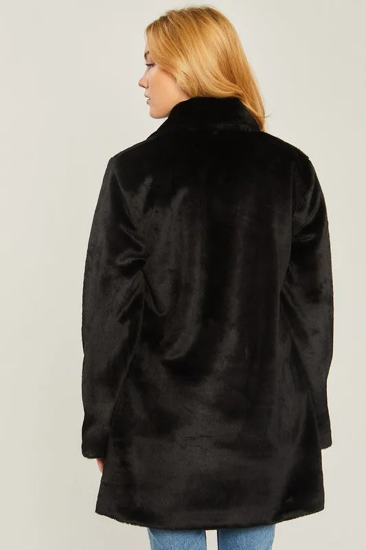 Love Tree Junior Woven Solid Teddy Collar Coat
