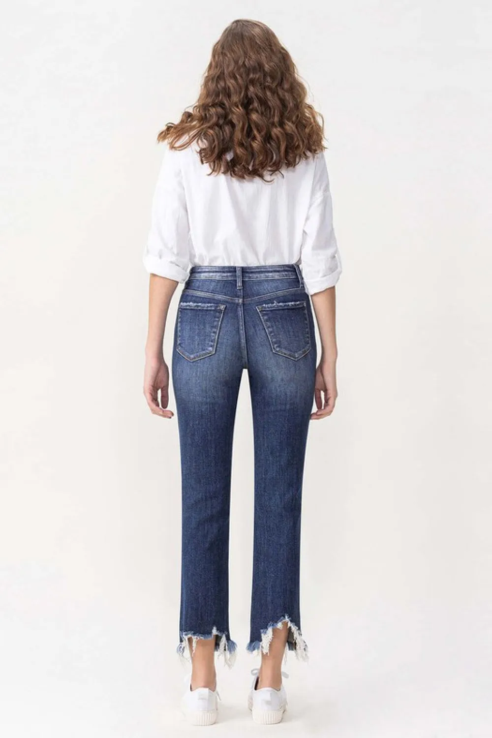 LOVERVET Jackie High Rise Crop Straight Leg Jeans