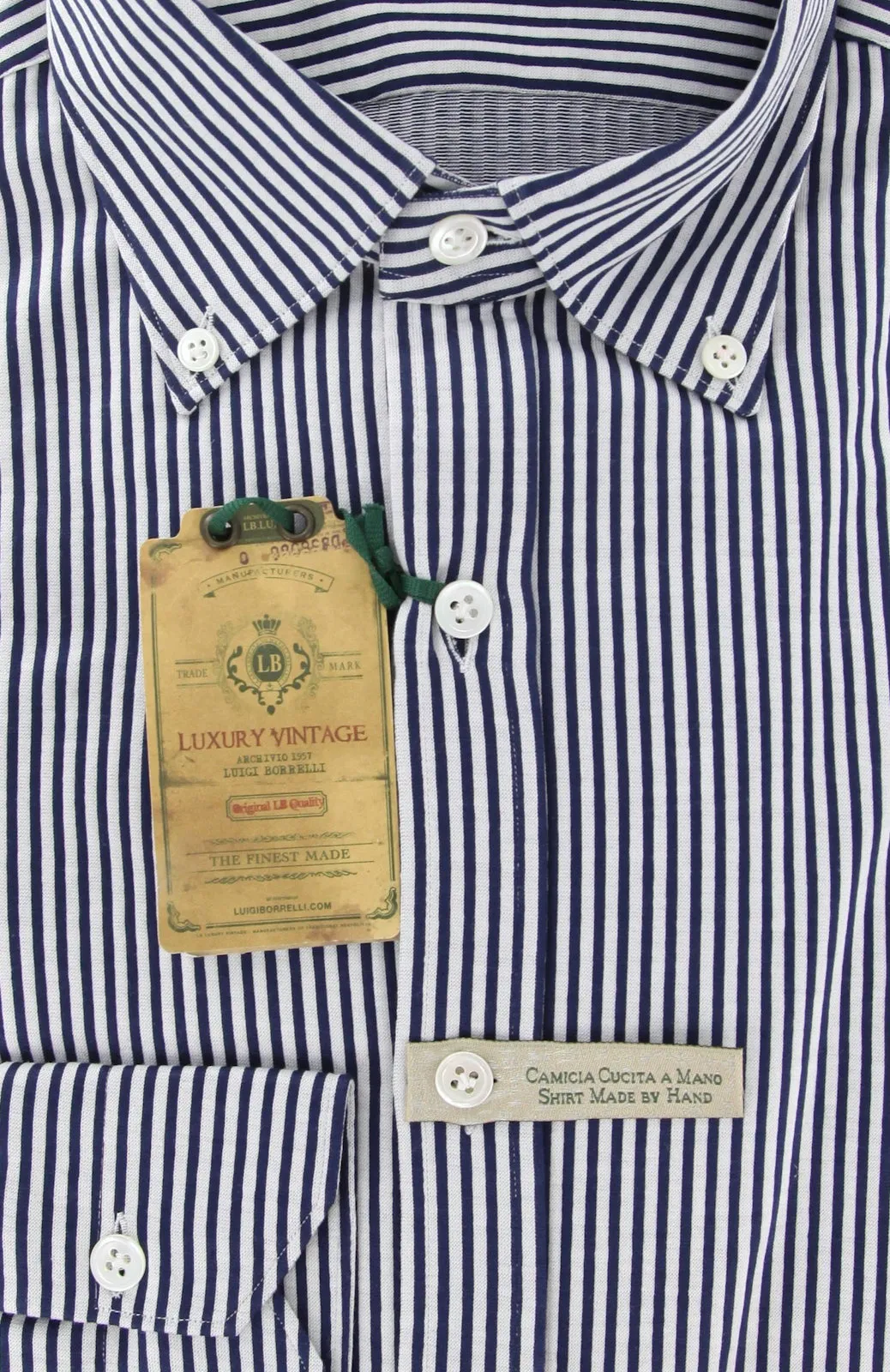 Luigi Borrelli Navy Blue Casual Shirt – Size: Medium US