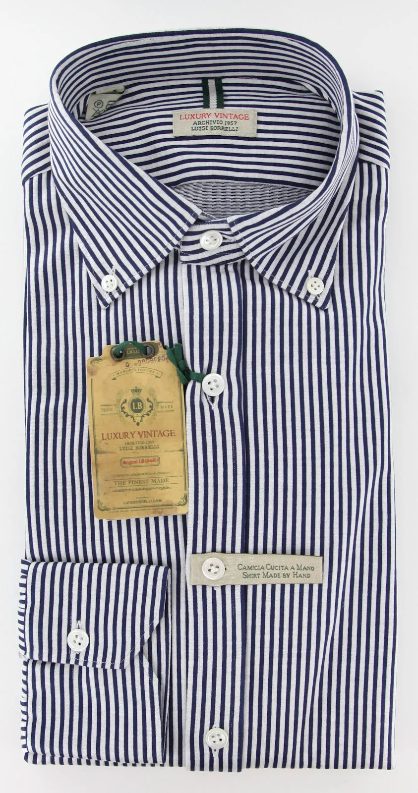 Luigi Borrelli Navy Blue Casual Shirt – Size: Medium US