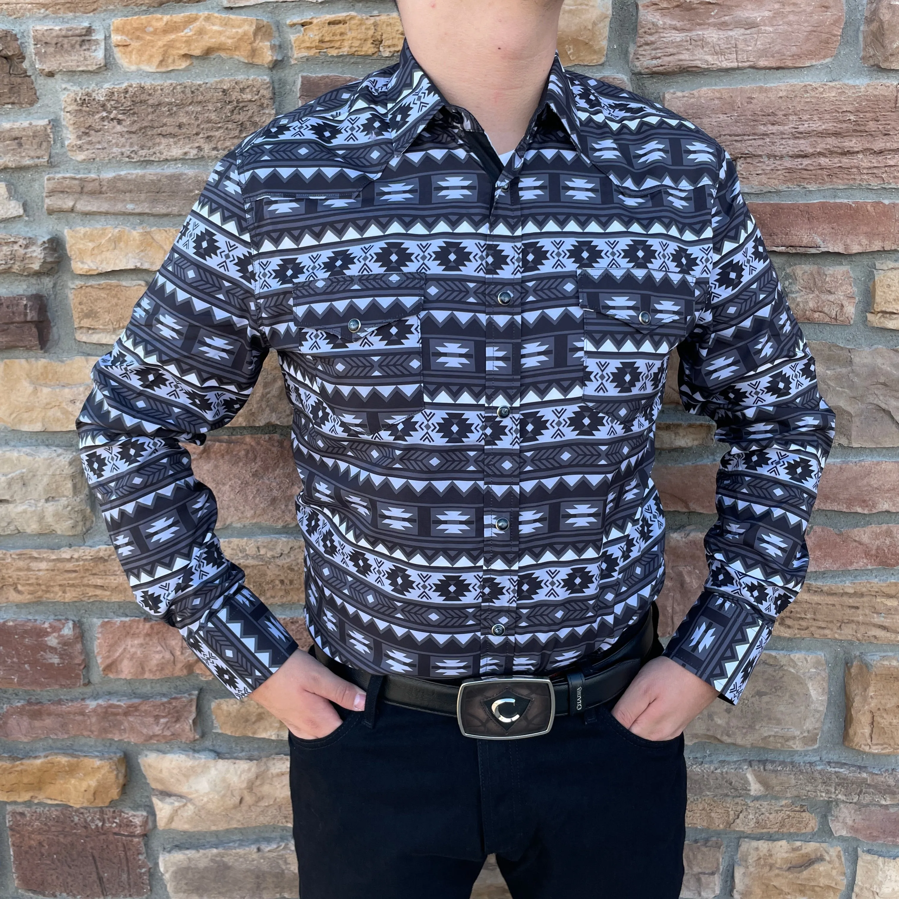 Manuel Aztec Black Shirt