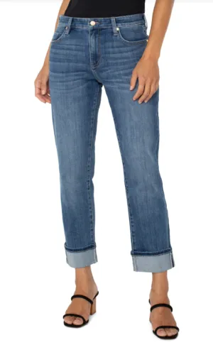 Marley Girlfriend Cuffed Jeans - Grasslands