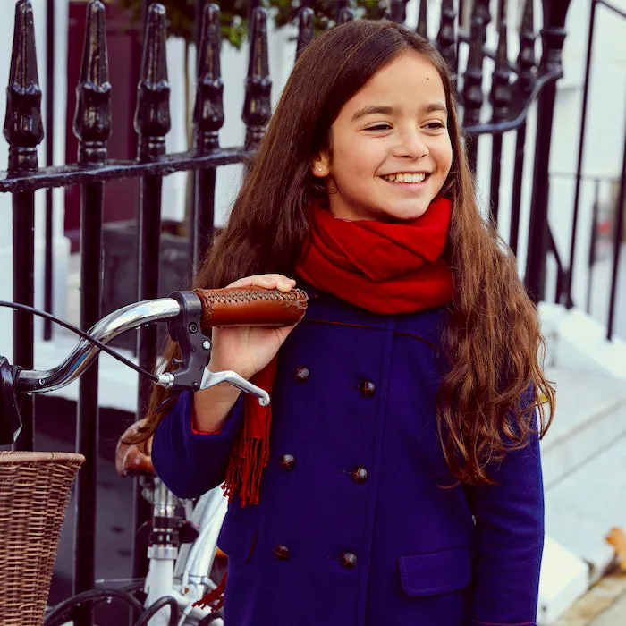 Marylebone Girls Pea Coat - Portland Blue