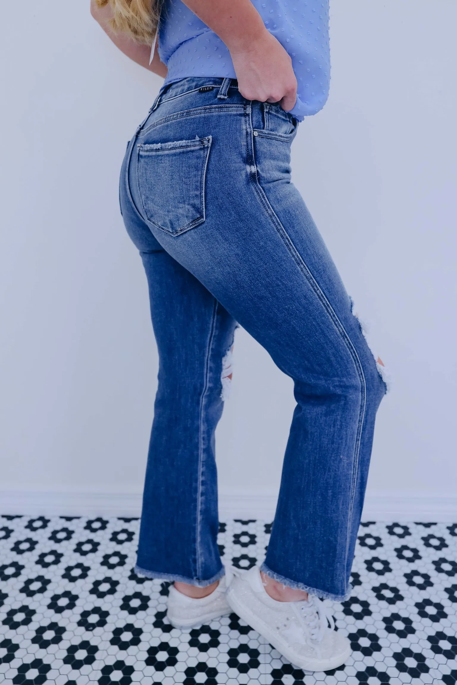Medina Mid-Rise Ankle Flare Jeans