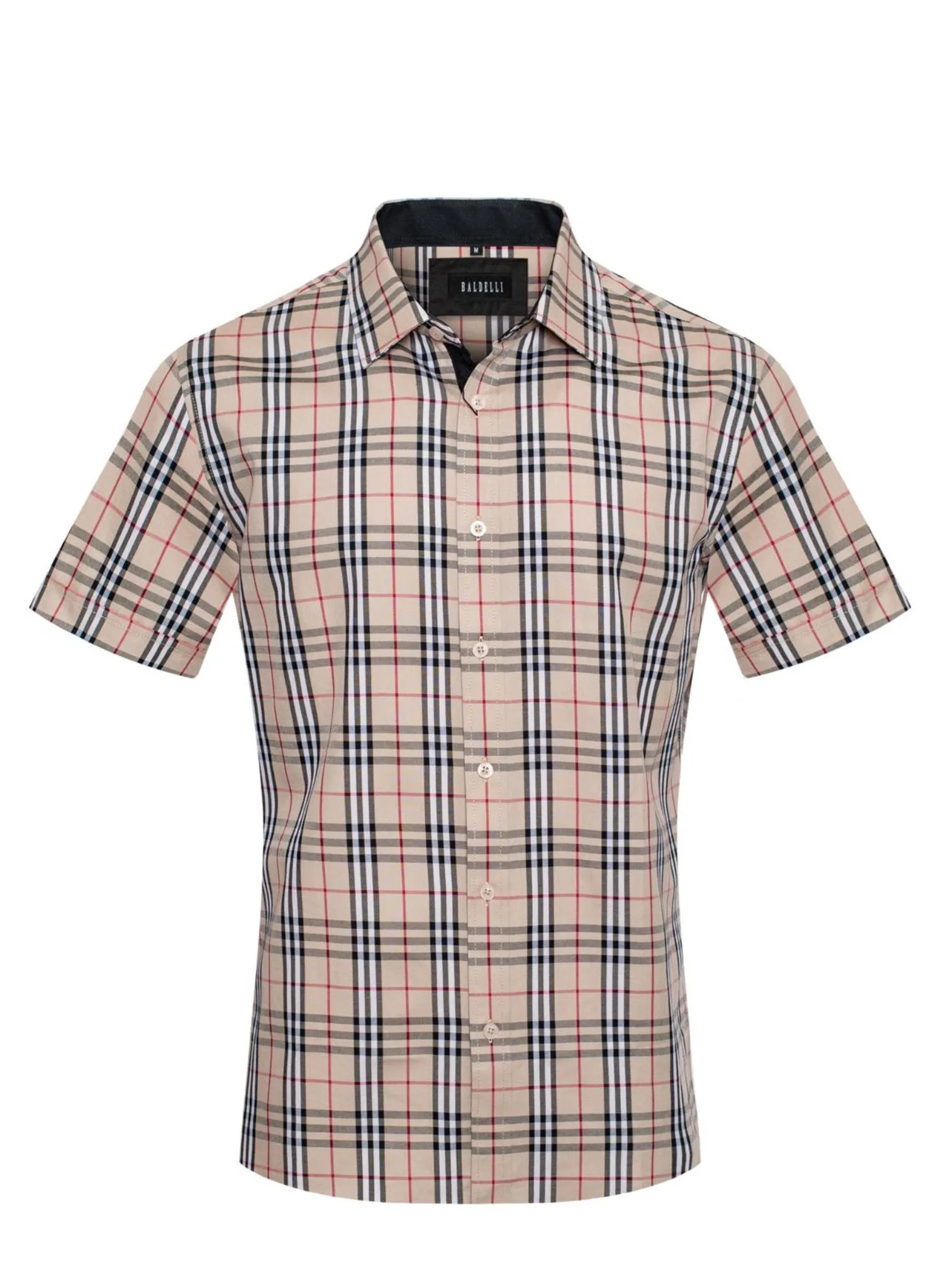 Men's Berry Beige Print Short Sleeve Shirt