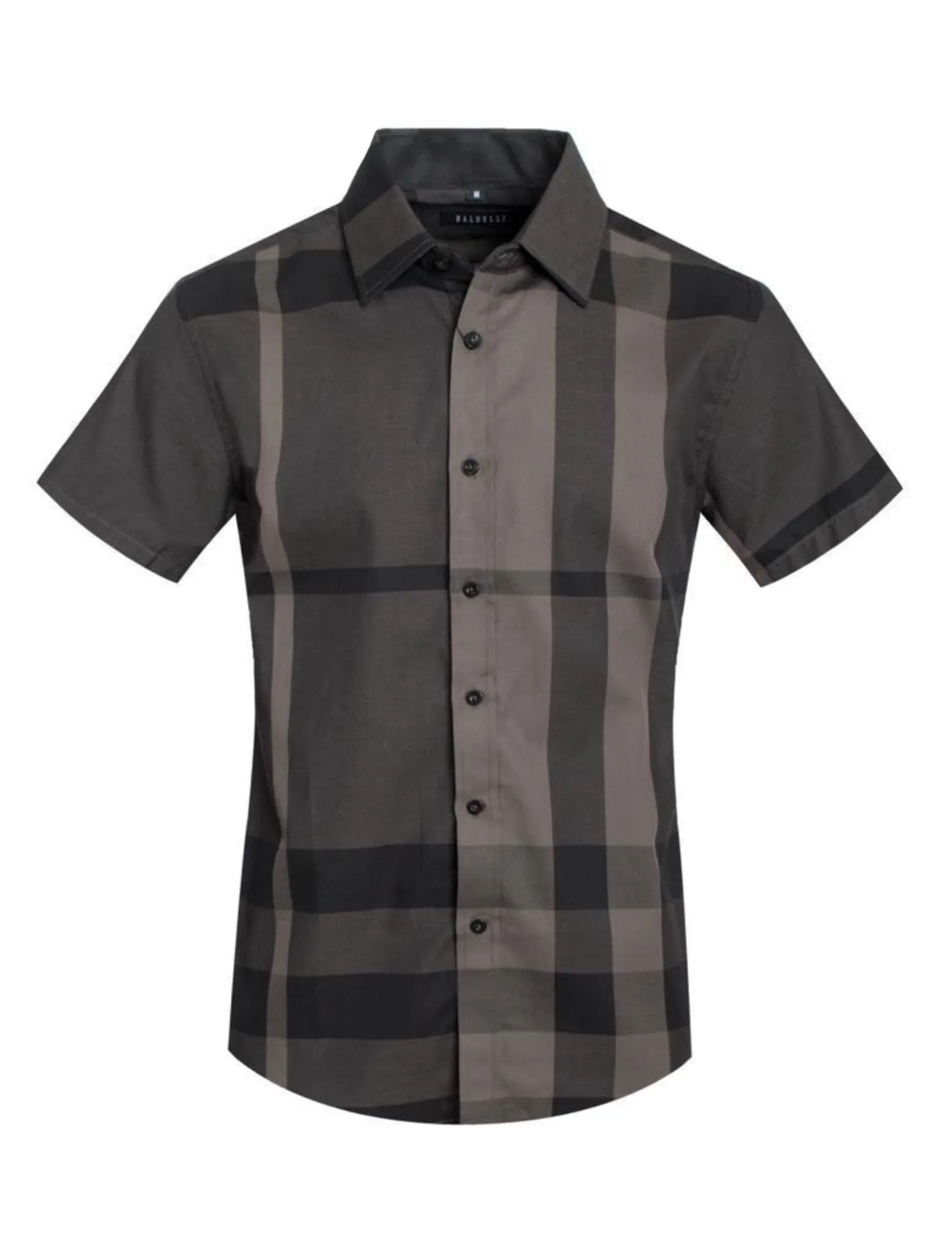 Men's Black Grey Berry Print Short Sleeve Shirt