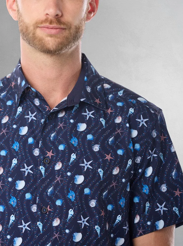 Men's casual short sleeve stretch shirt