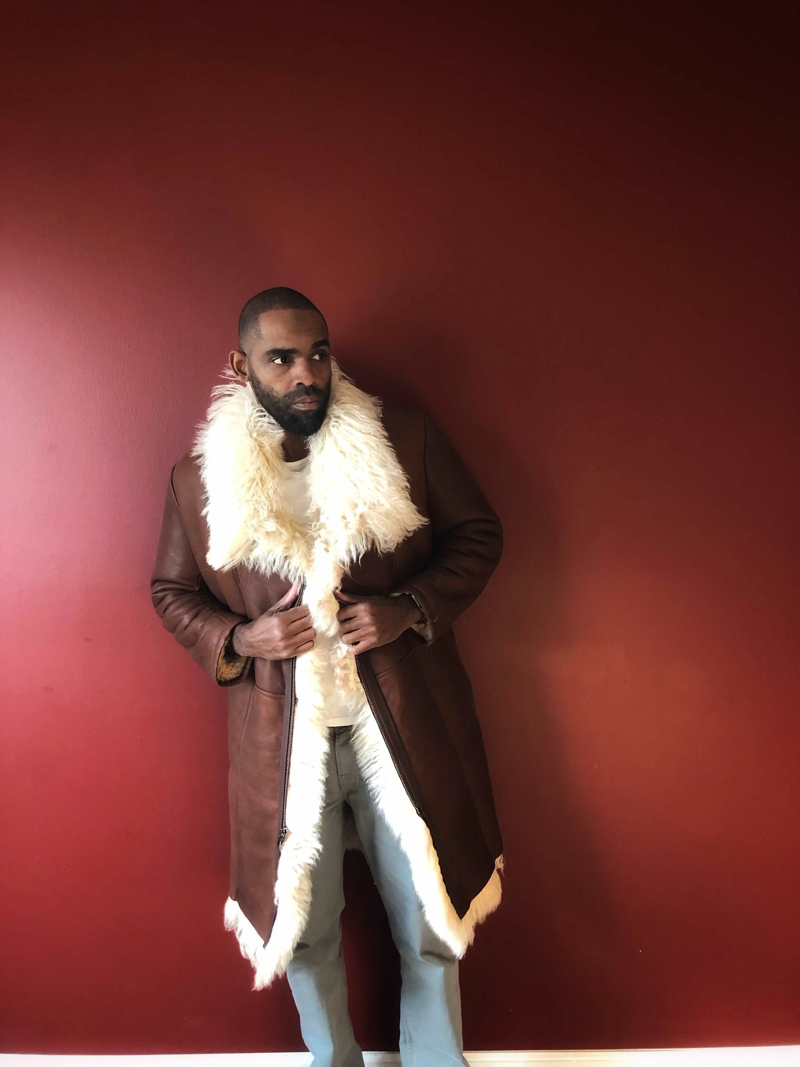 Men's Custom Made Brown Toscana Shearling