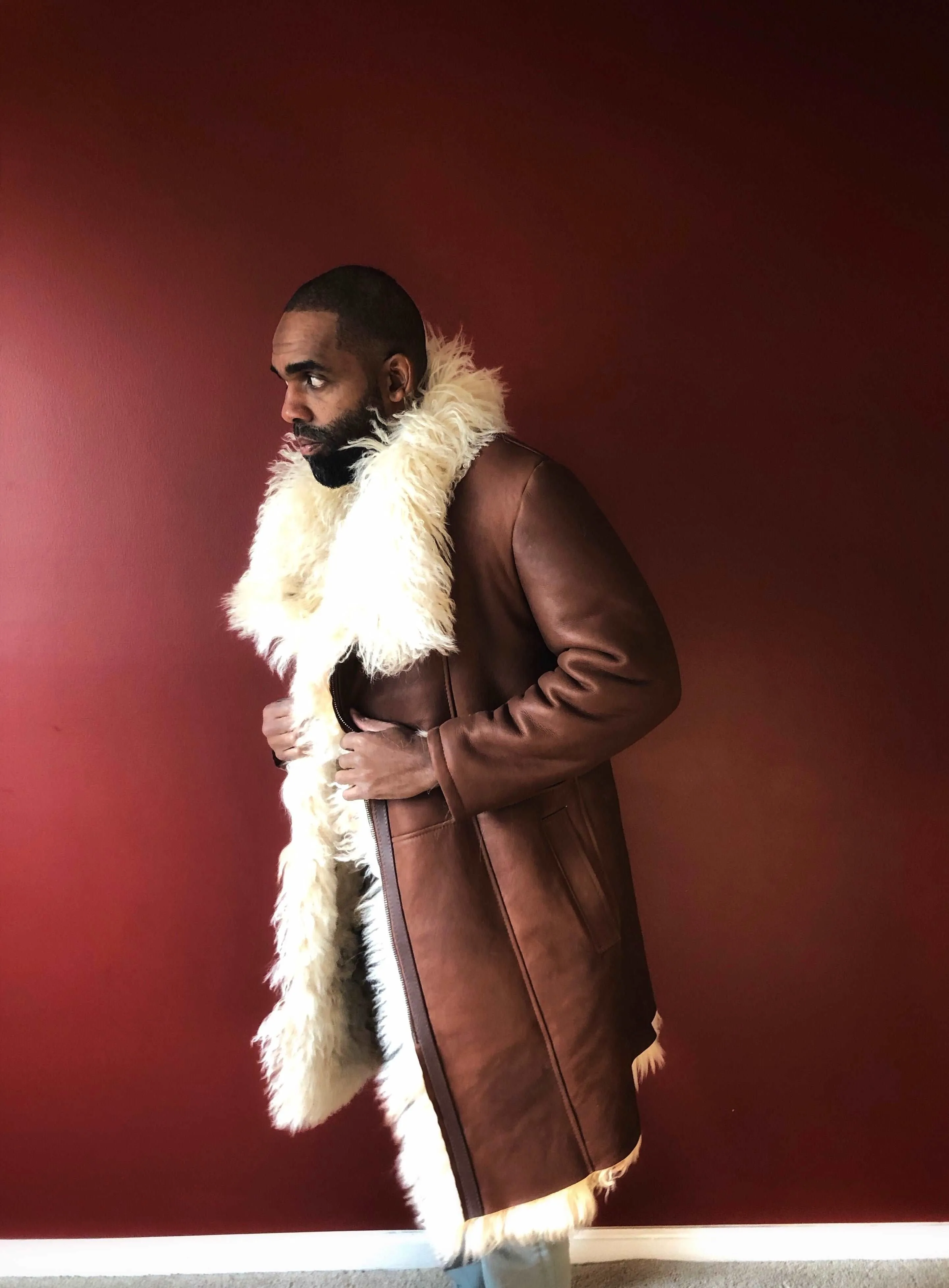 Men's Custom Made Brown Toscana Shearling