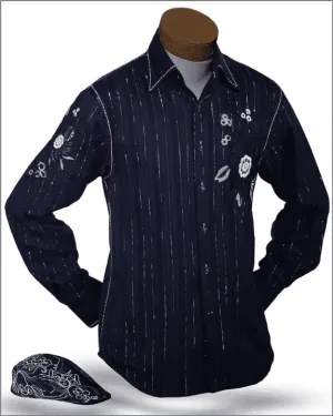 Men's New Fashion Angelino Shirts Amato Navy