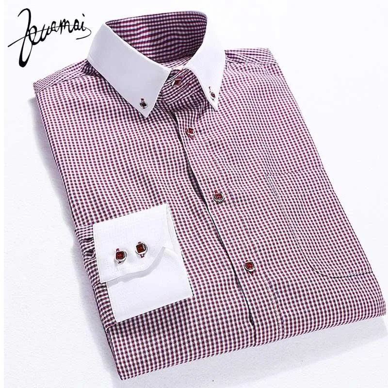 Men's Plaid Dress Shirt Up To 4XL