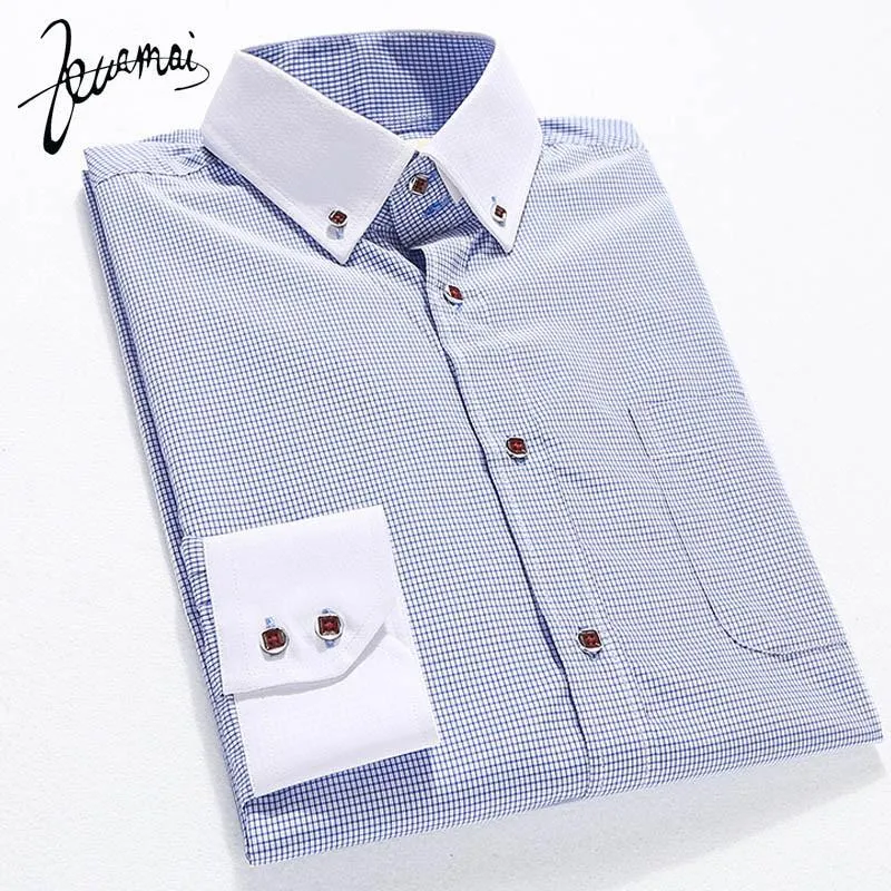 Men's Plaid Dress Shirt Up To 4XL
