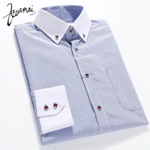Men's Plaid Dress Shirt Up To 4XL