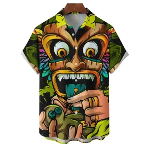 Men's TIKI Art Casual Short Sleeve Shirt 2312000351