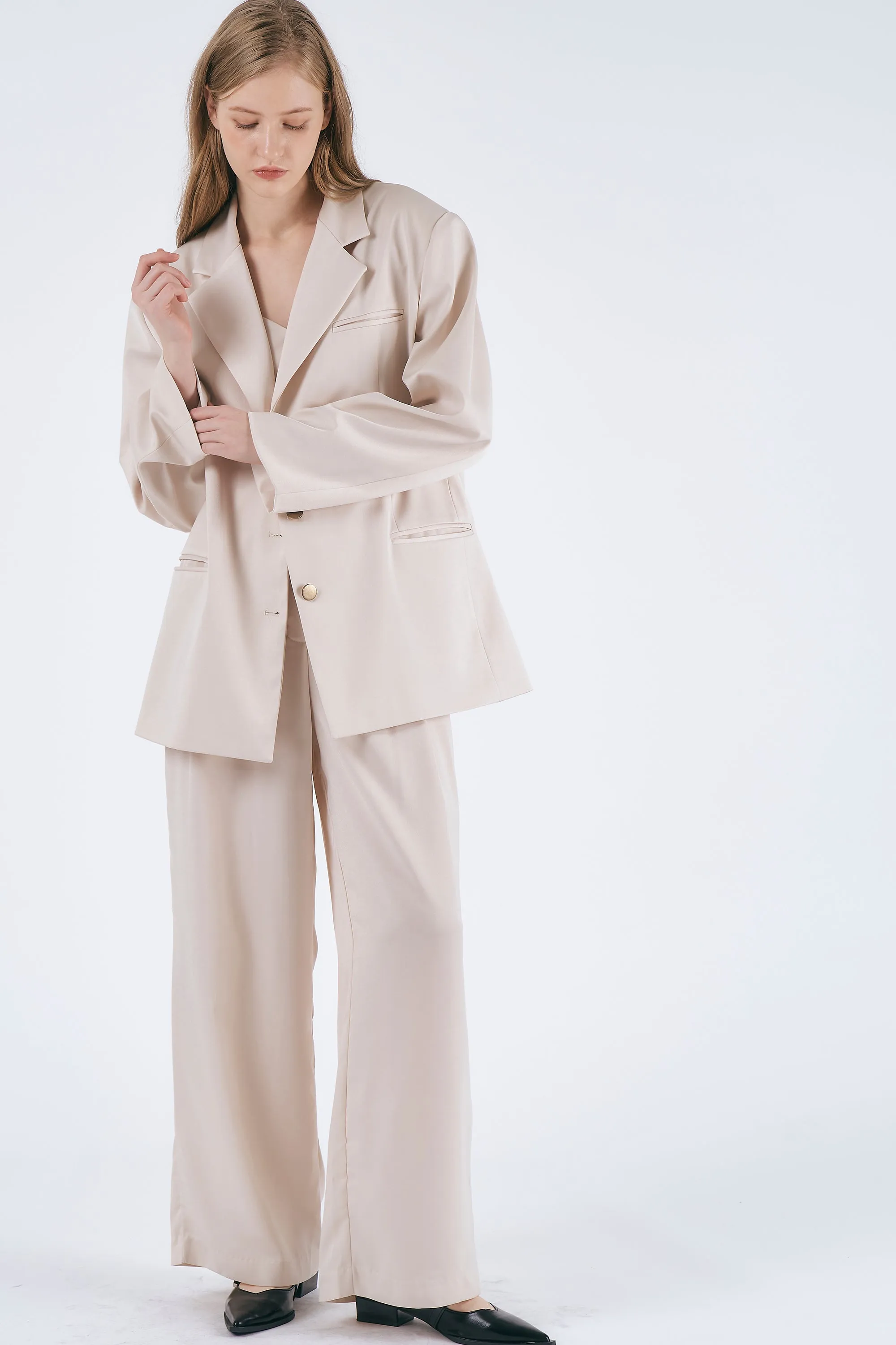 Mia Wide Leg Satin Pants