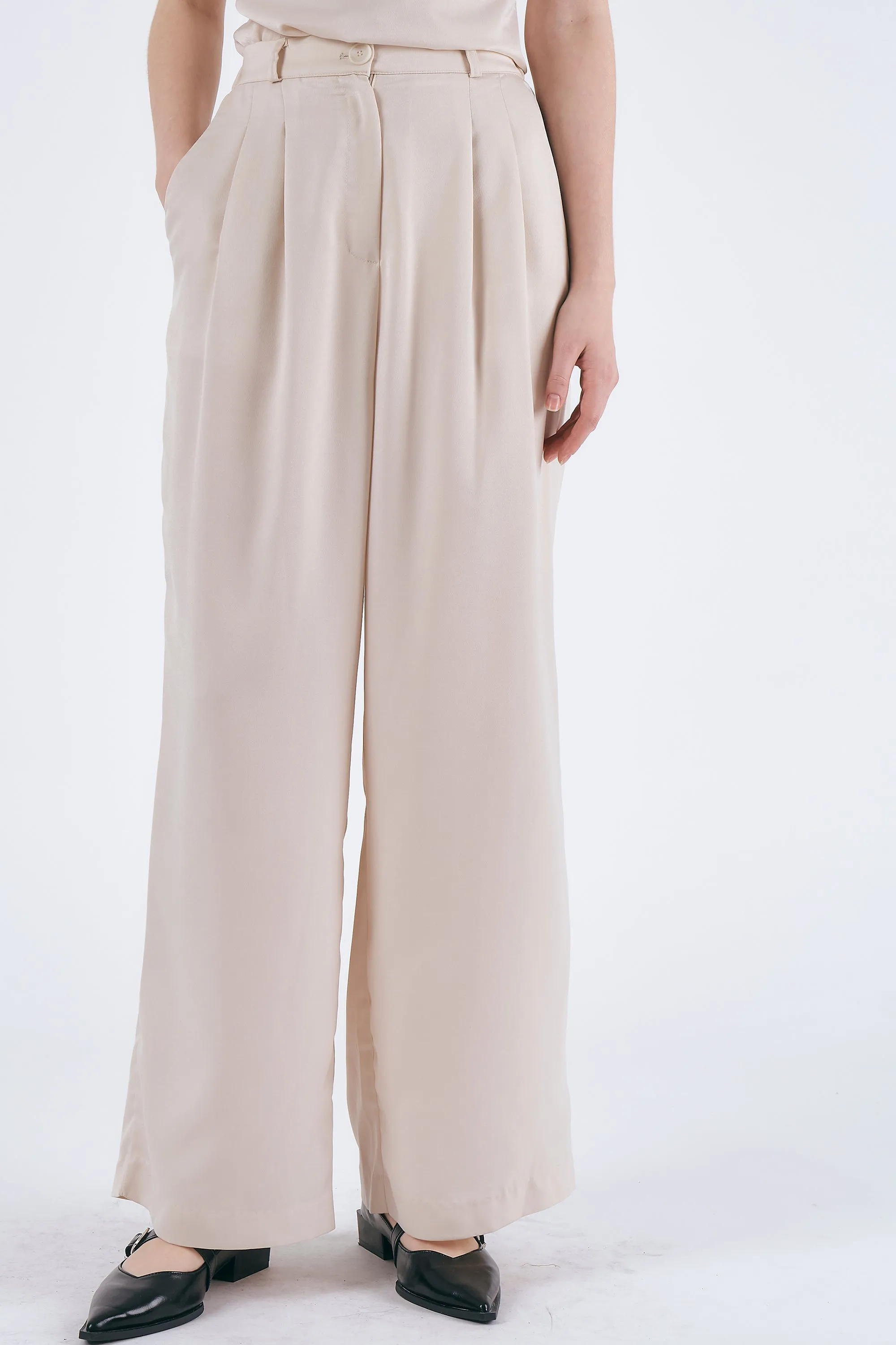 Mia Wide Leg Satin Pants