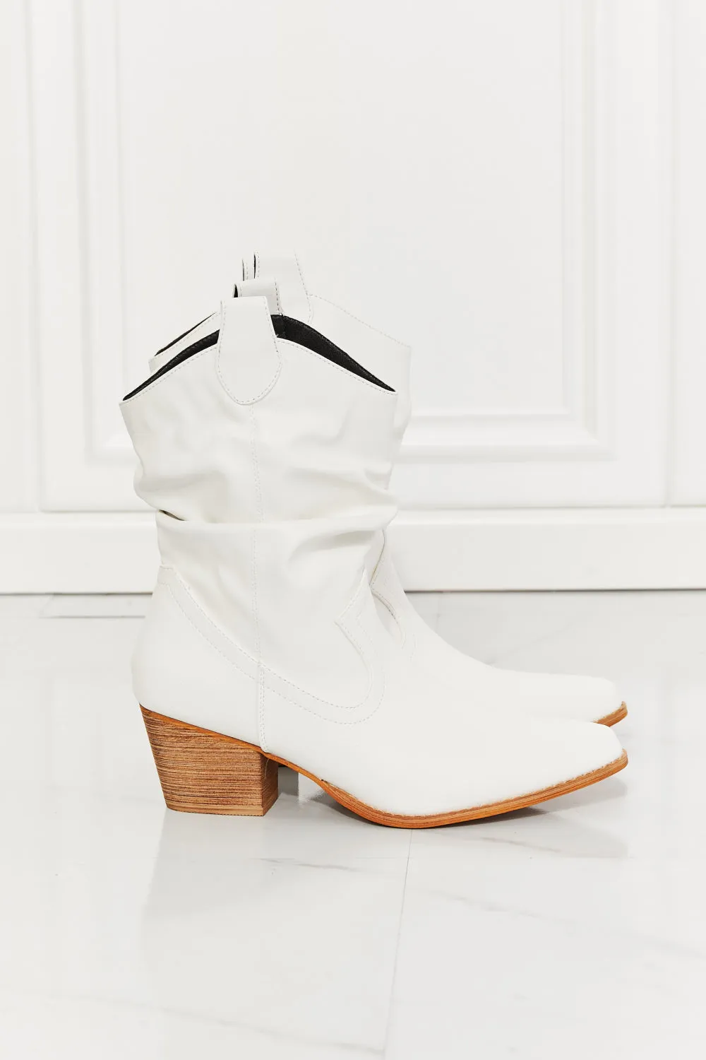 MMShoes Better in Texas Scrunch Cowboy Boots in White ONLINE EXCLUSIVE