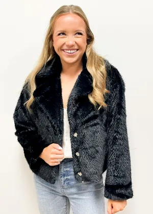 Molly Bracken Faux Fur Coat - Black