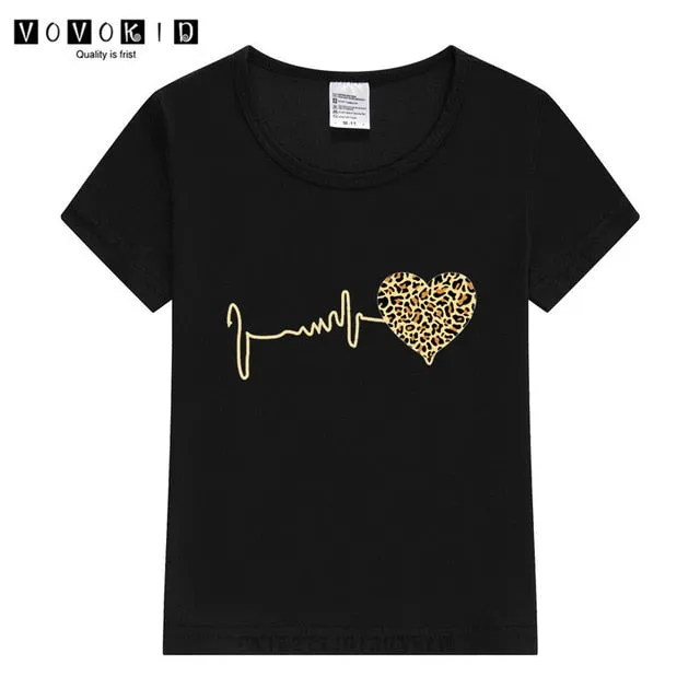 Mommy and Me Leopard Heartbeat T shirt 2021