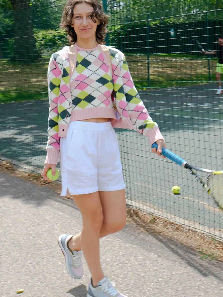 Naja 8 Linen Shorts - White