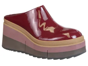Naked Feet: COACH in DEEP RED Platform Clogs