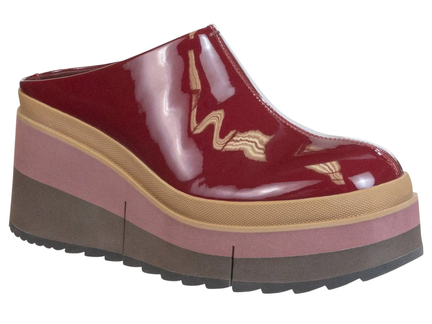 Naked Feet: COACH in DEEP RED Platform Clogs