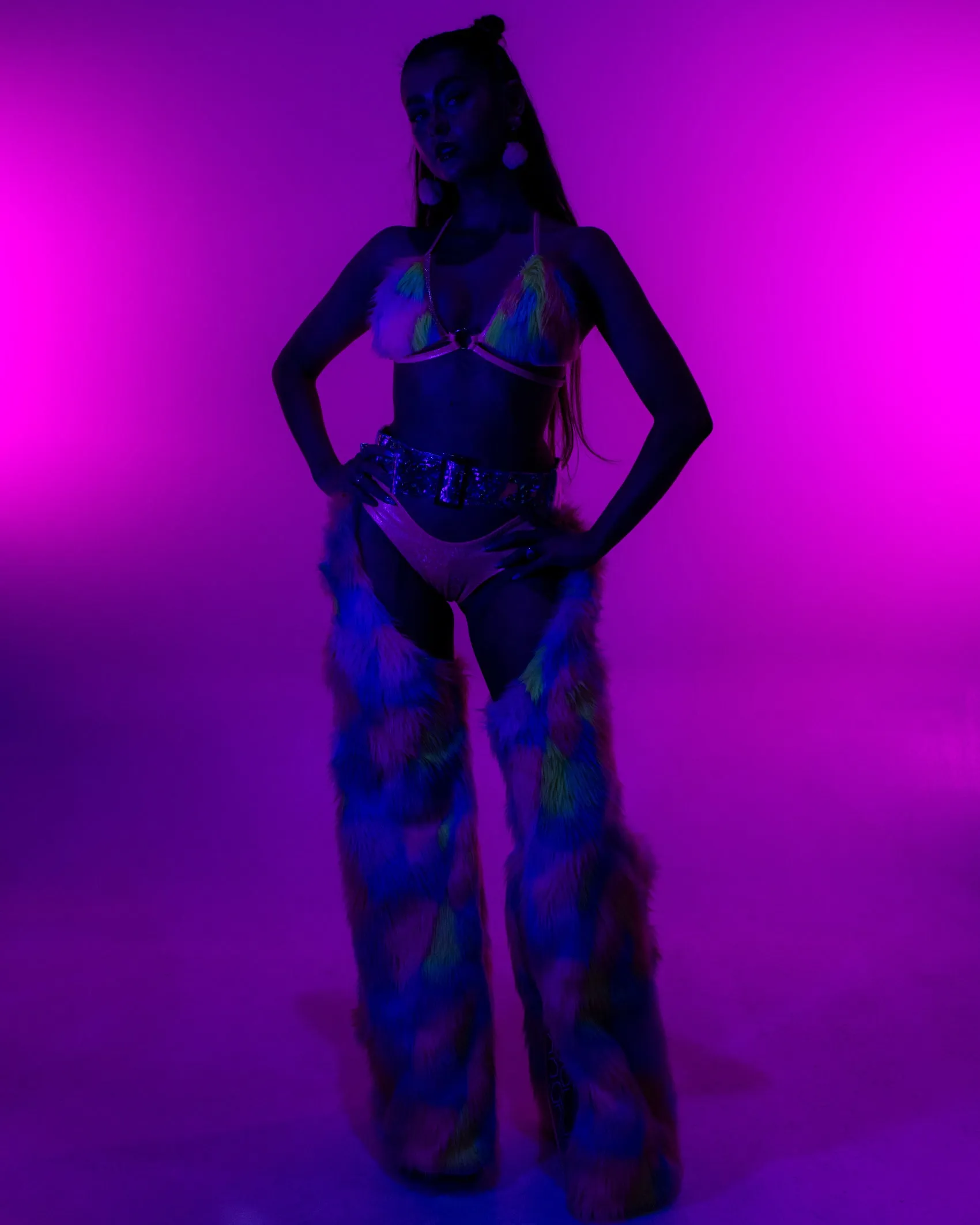Neon Dreams Faux Fur Top