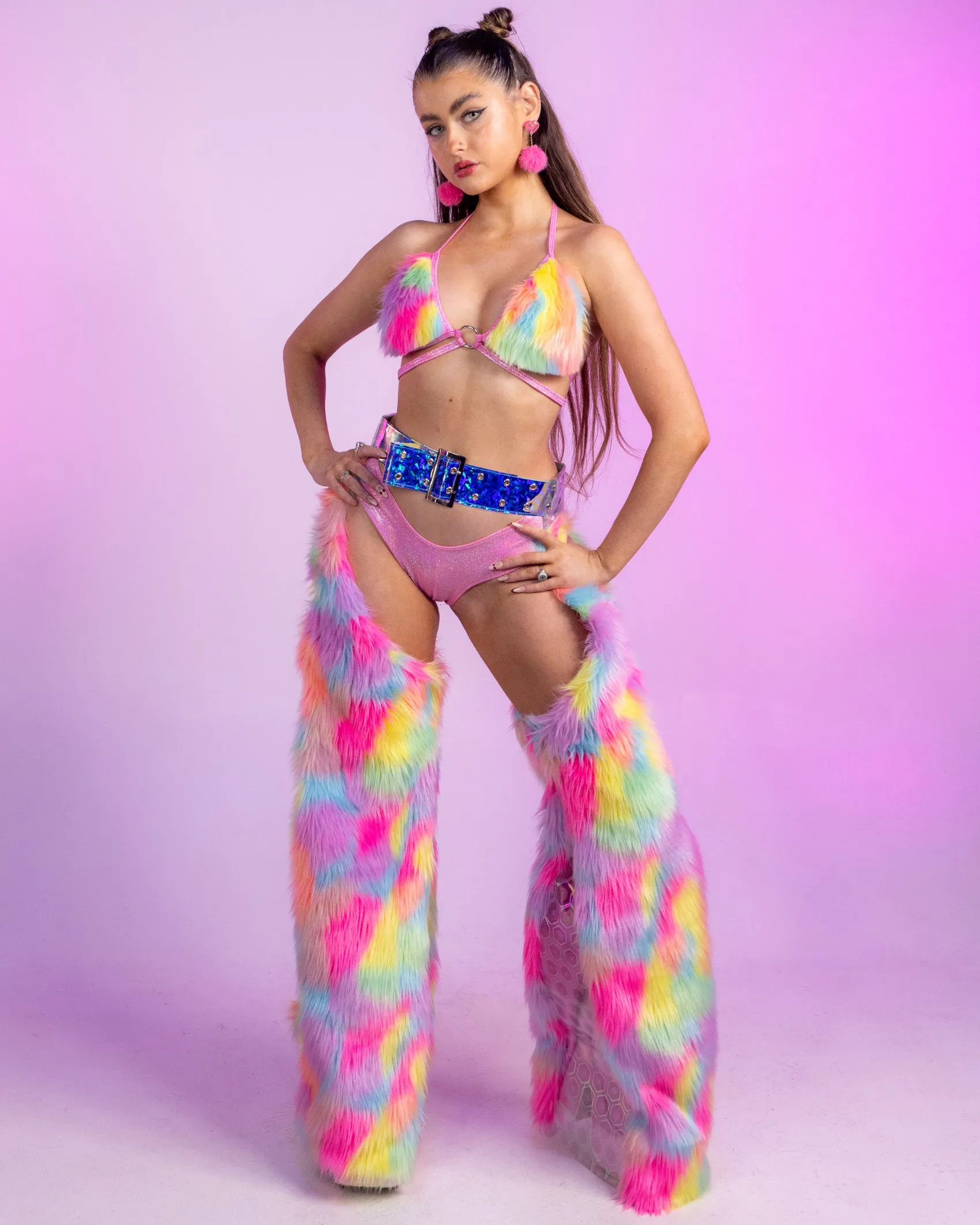 Neon Dreams Faux Fur Top
