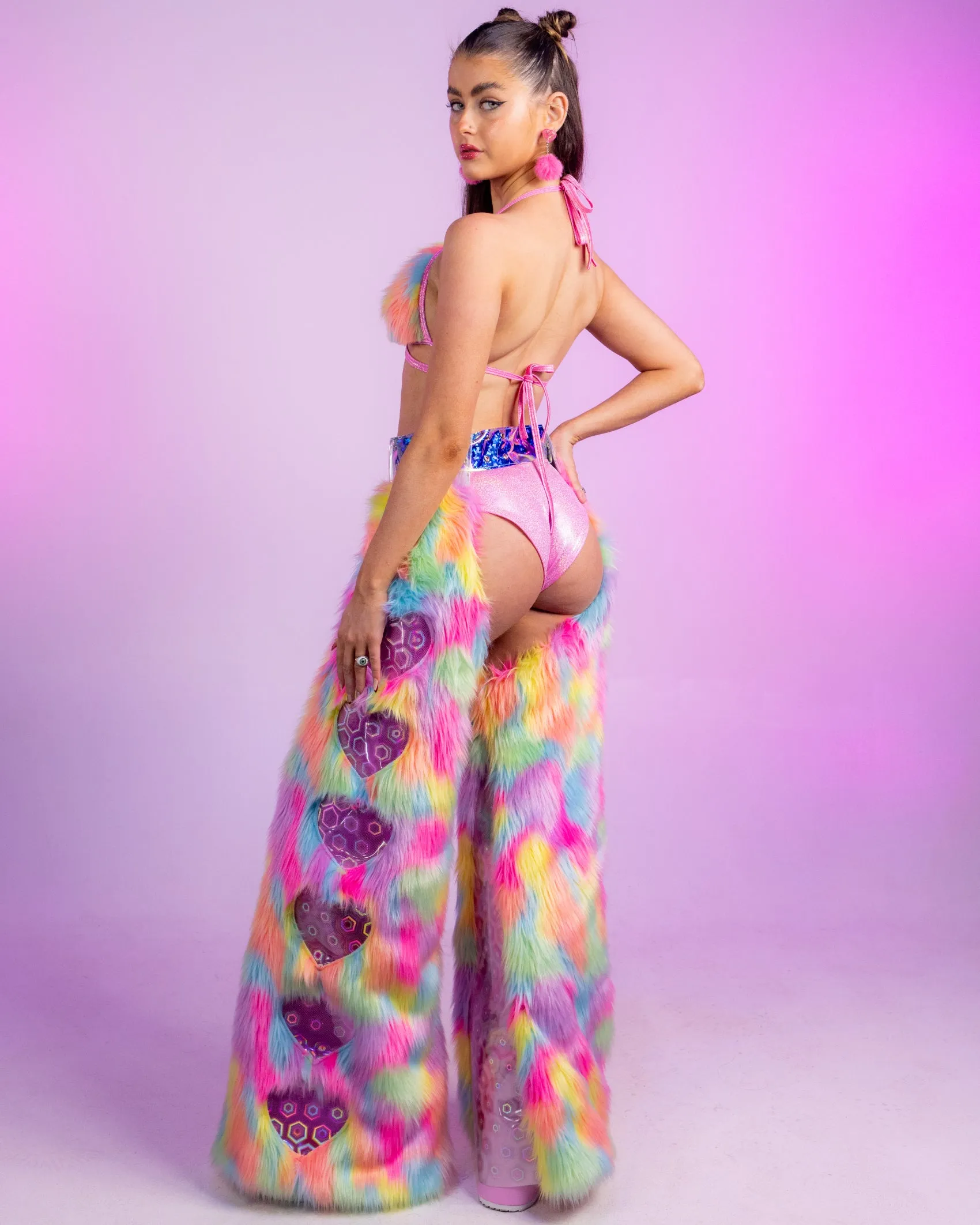 Neon Dreams Faux Fur Top