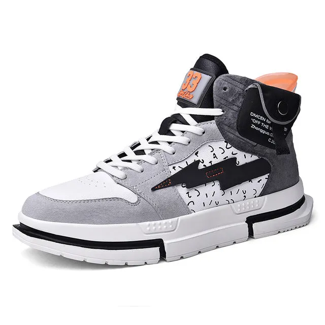 New Casual Shoes For Men Fashion Leather Shoes Man High Quality Mens Flats Casual Sneakers Rubber Bottom Mens Lace Up Sneakers